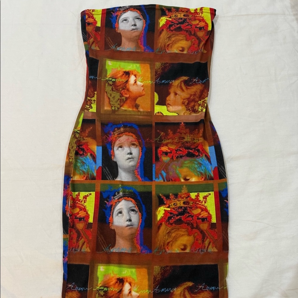 Printed Mini Dress - Size Medium